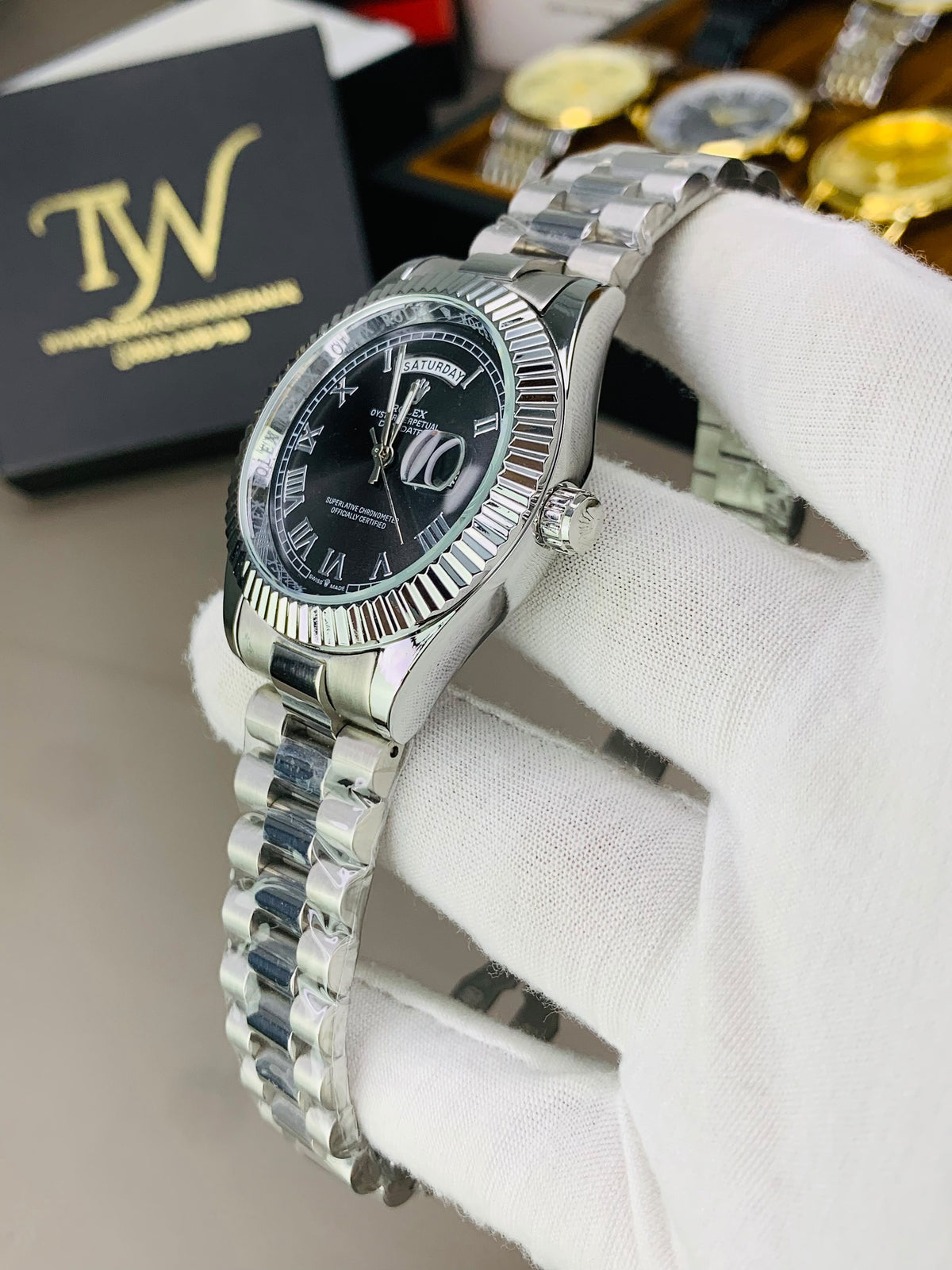 Roman Numeral Silver Black