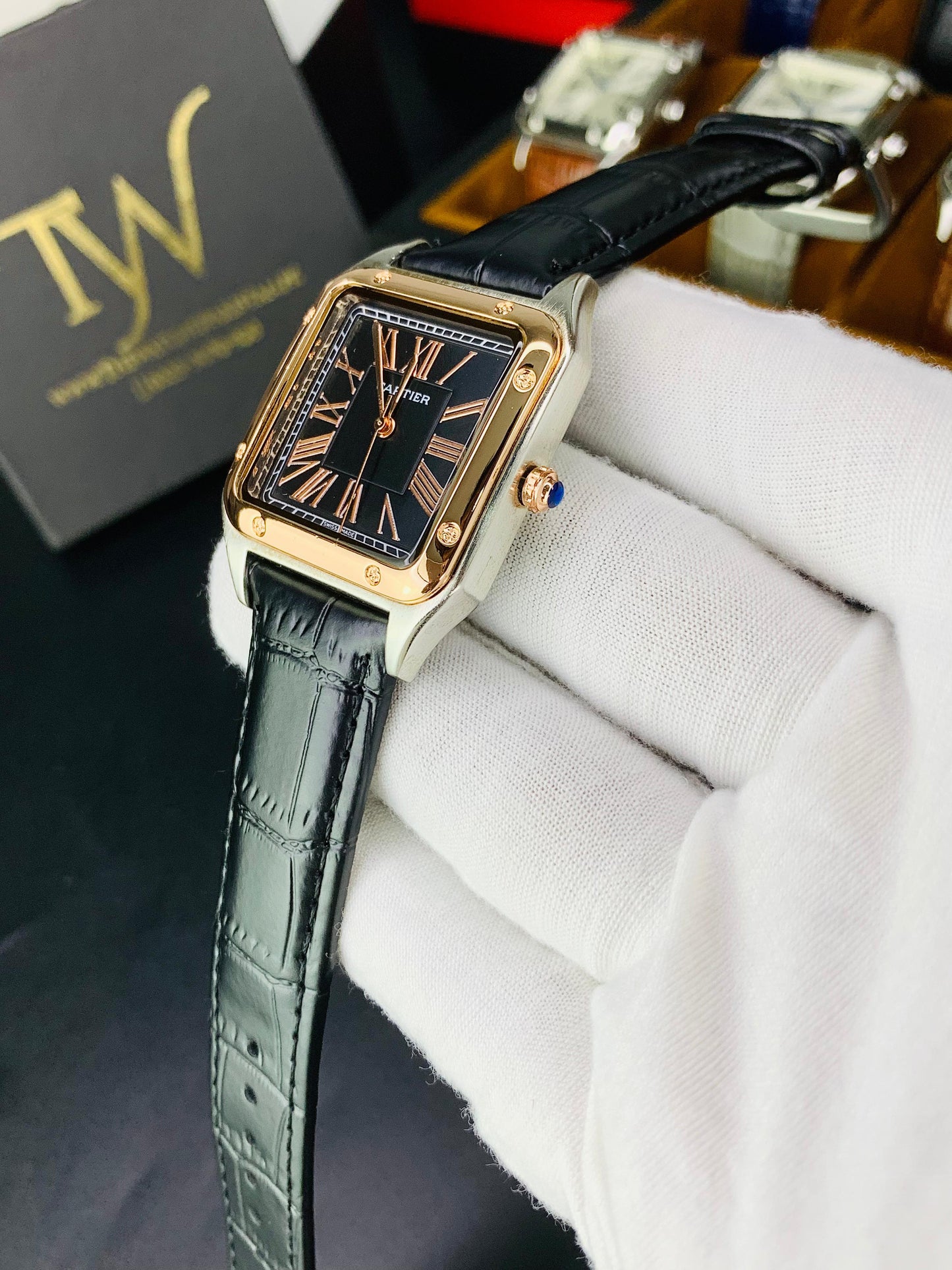 Cartier Santos Copper Case Black Dial