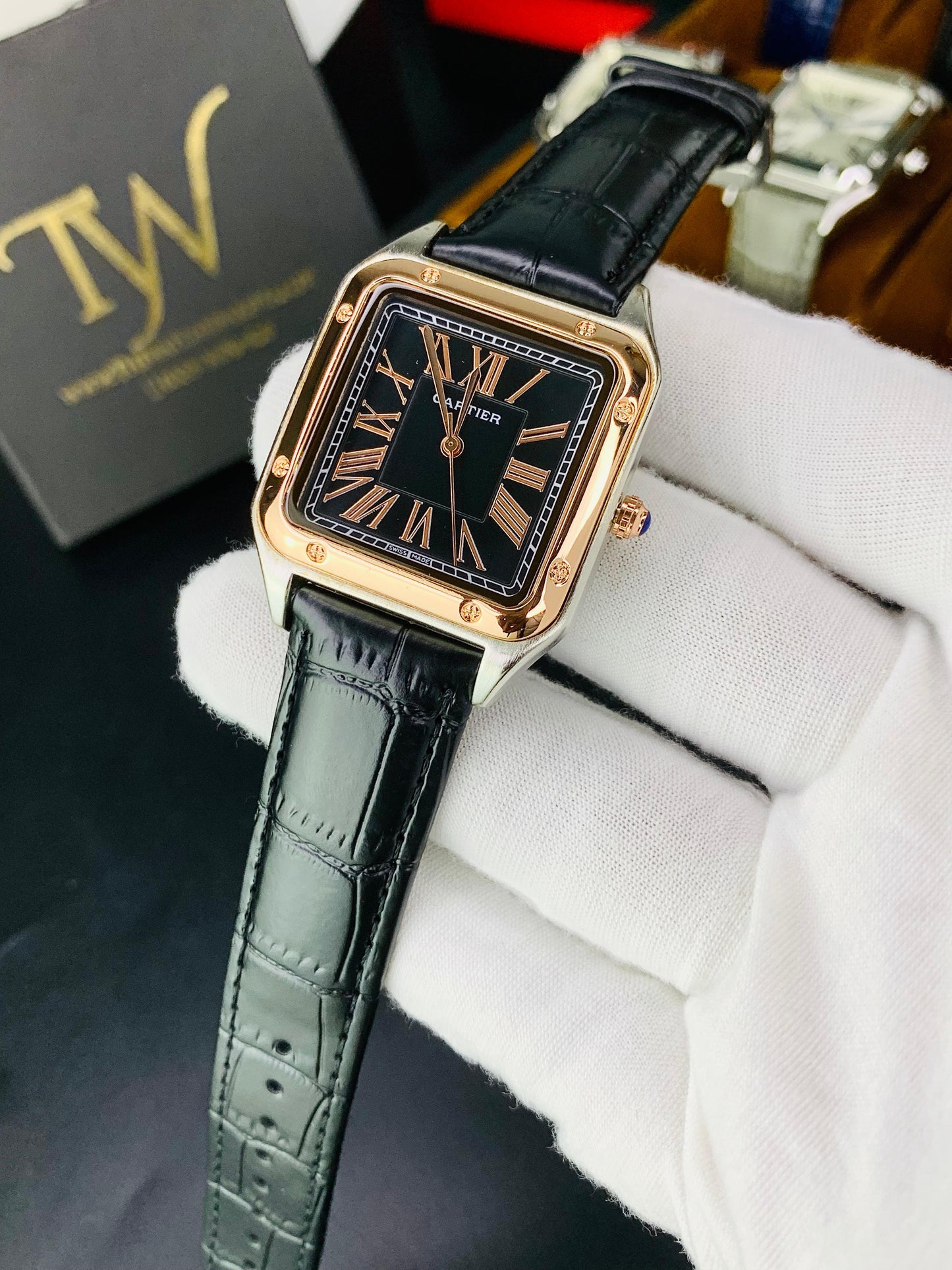 Cartier Santos Copper Case Black Dial