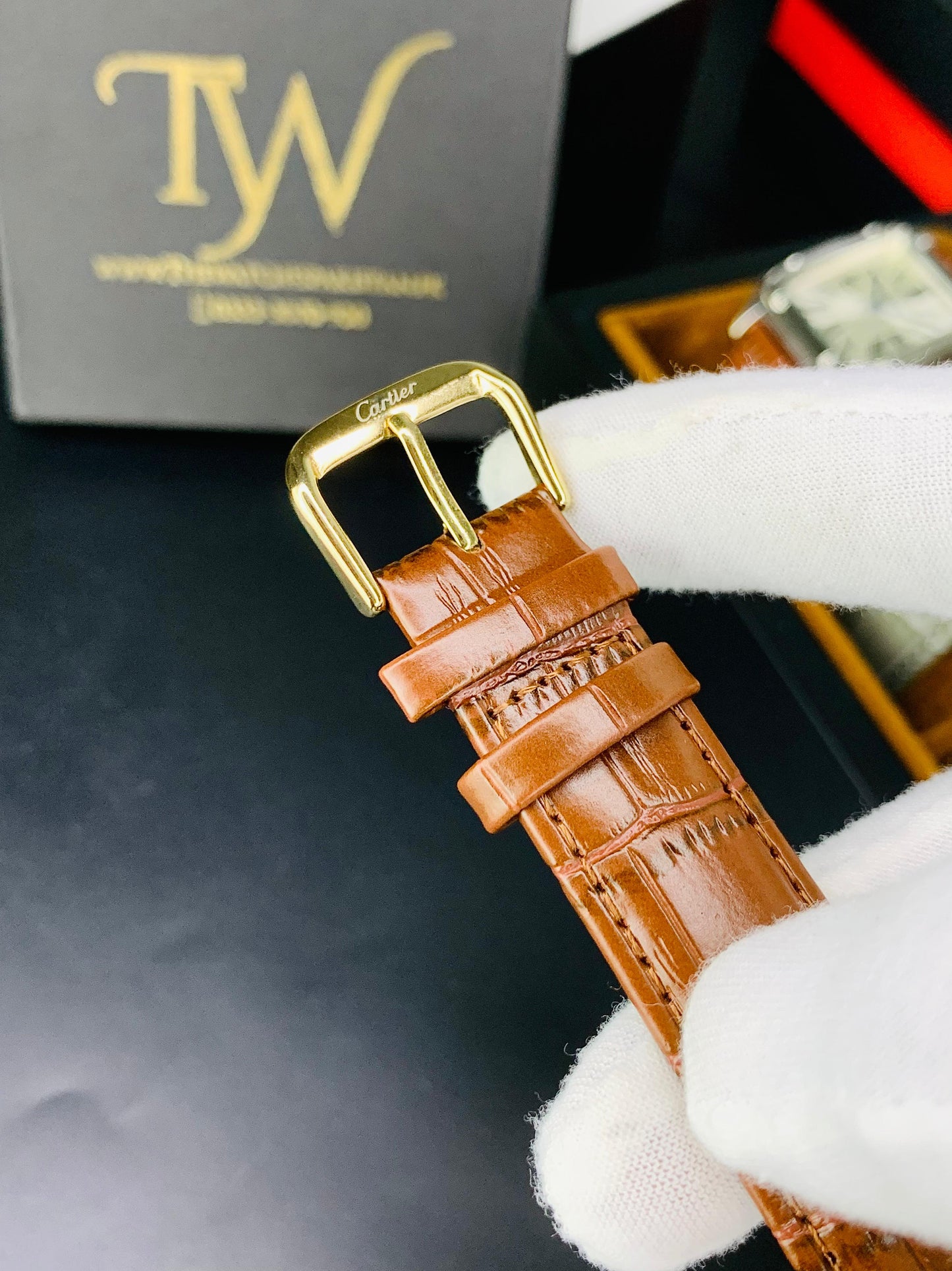 Cartier Santos Brown Golden