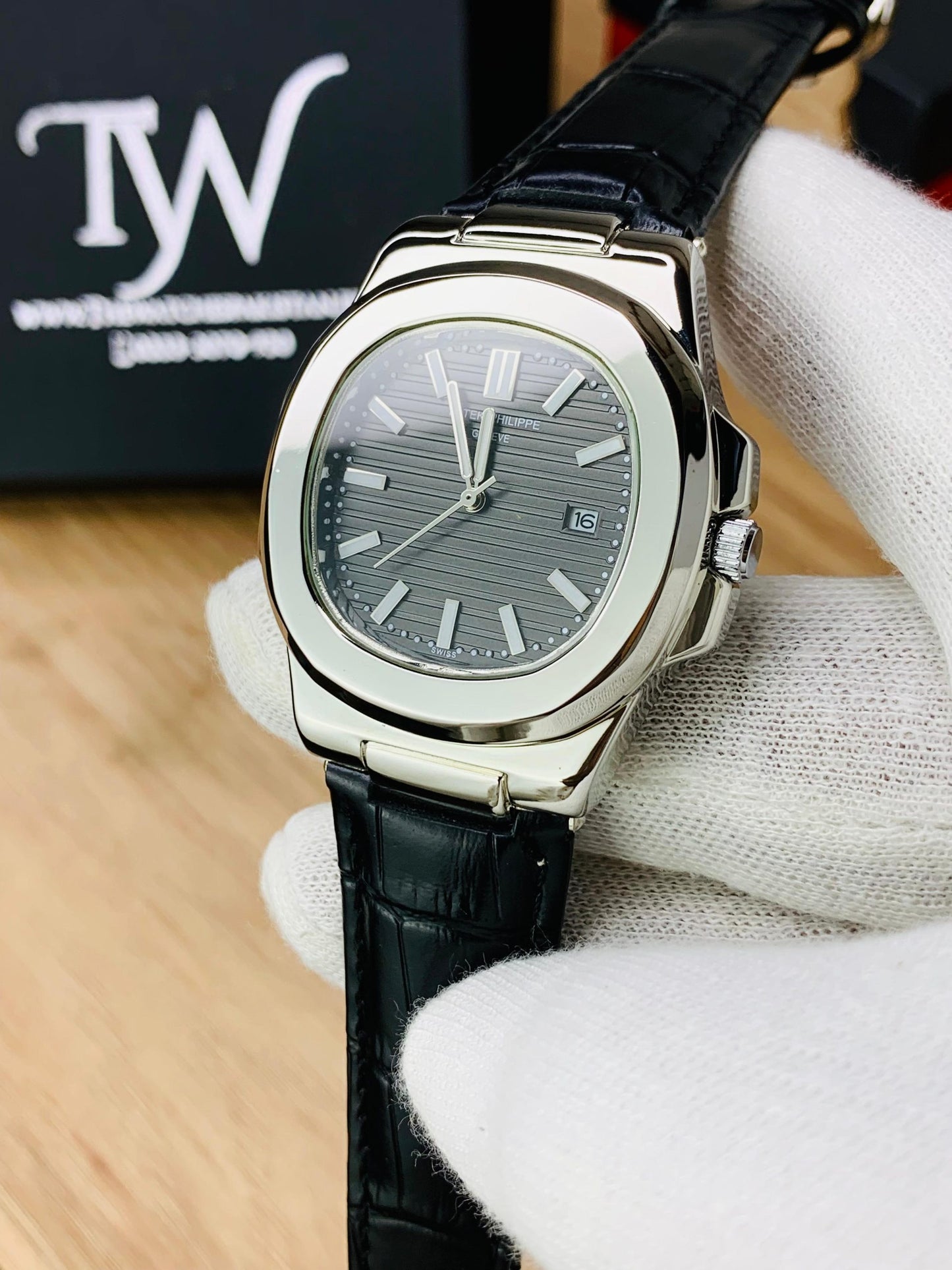 PP- Silver Case Black Dial