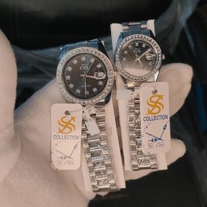Couple Watch ! Black Silver