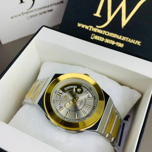 Day Date Best-win Two Tone Golden Dial