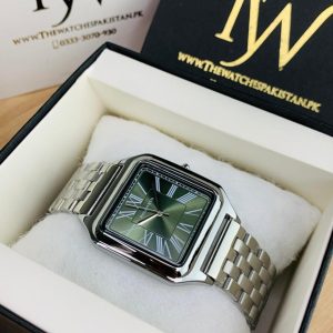 Square Dial Silver Green