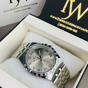 Silver Grey Round Dial Men Watch