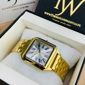 Square Dial Golden White Dial