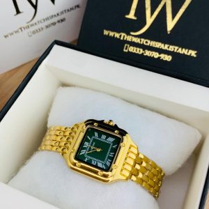 Cartier Square Mini Dial Golden Green Dial !