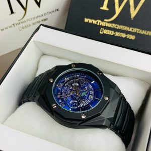 Diamond Cut Spider Dial Black Blue