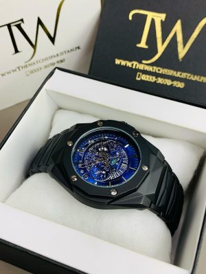 Diamond Cut Spider Dial Black Blue